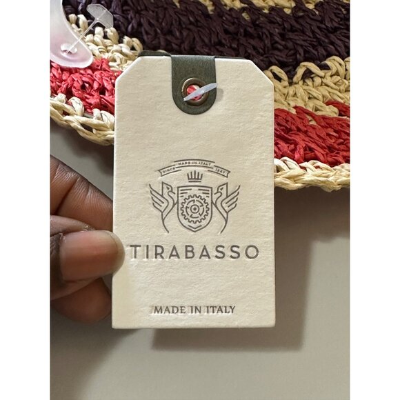 Triabasso Made In Italy Packable Straw Sun Hat Beach Multicolored Adjustable NWT main image 10